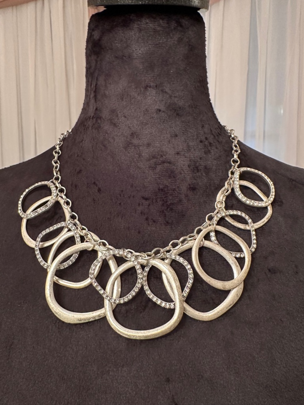 Vintage Silver Tone Statement Necklace